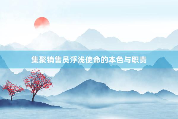 集聚销售员浮浅使命的本色与职责